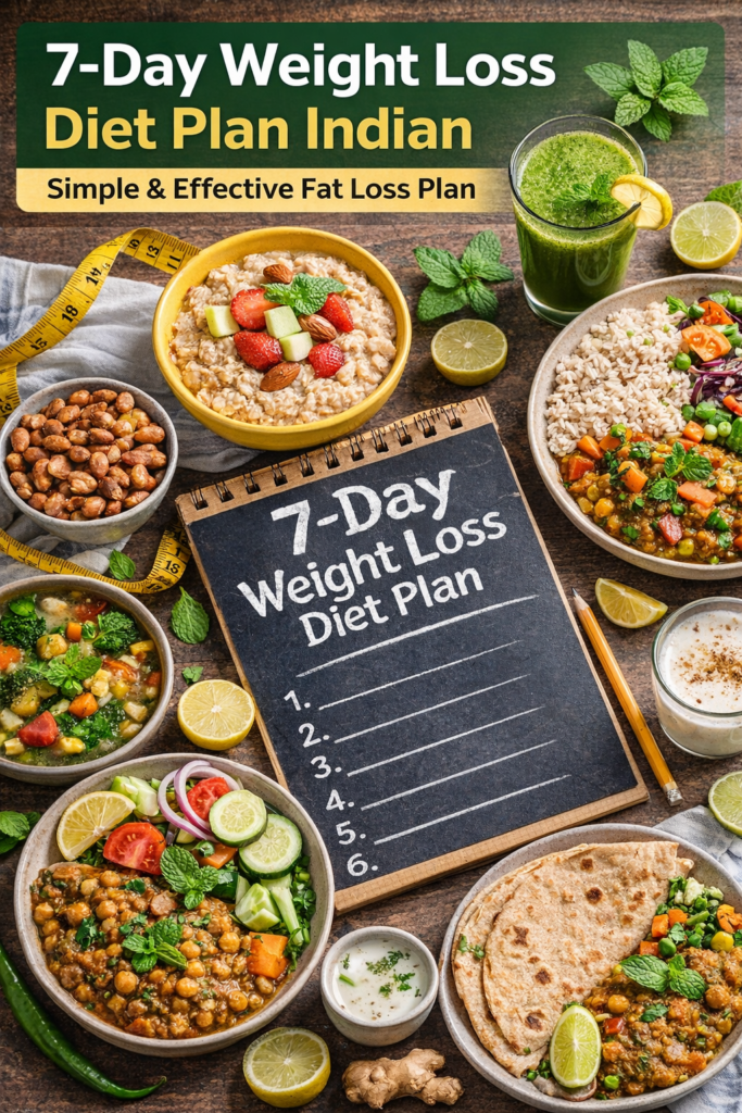 7 day weight loss diet plan indian meals