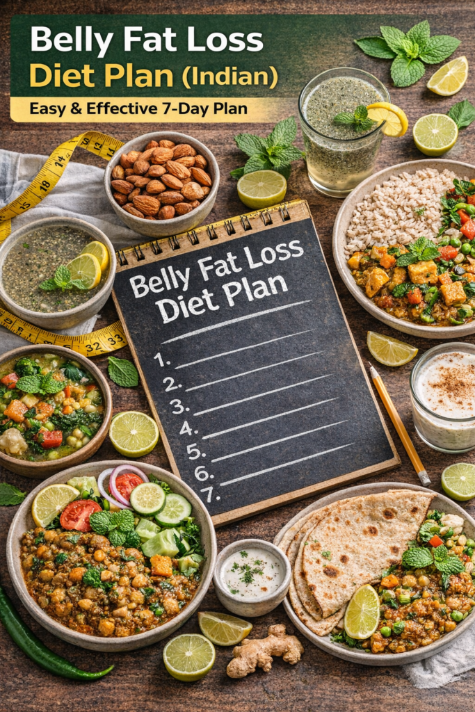 belly fat loss diet plan indian meals chart